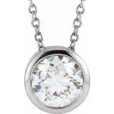 14K White 3/4 CT Lab-Grown Diamond Solitaire 16-18" Necklace
 Siddiqui Jewelers