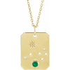 14K Yellow Natural Emerald & .01 Natural Diamond Aries Constellation 16-18" Necklace Siddiqui Jewelers