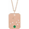 14K Rose Natural Emerald & .01 Natural Diamond Aries Constellation 16-18" Necklace Siddiqui Jewelers