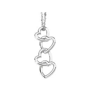 Sterling Silver Linked Hearts Pendant - Siddiqui Jewelers