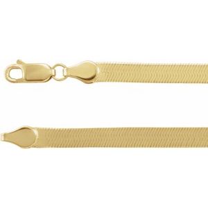 14K Yellow 4.6 mm Flexible Herringbone 16" Chain Siddiqui Jewelers