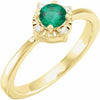 14K Yellow Lab-Grown Emerald & .04 CTW Natural Diamond Halo-Style Ring  Siddiqui Jewelers