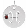 Platinum Natural Mozambique Garnet Pisces Zodiac Pendant Siddiqui Jewelers