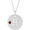 Platinum Natural Mozambique Garnet Pisces Zodiac 16-18" Necklace Siddiqui Jewelers