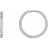 14K White 1/5 CTW Natural Diamond Hinged 18 mm Hoop Earrings Siddiqui Jewelers