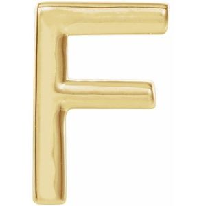 14K Yellow Single Initial F Earring Siddiqui Jewelers