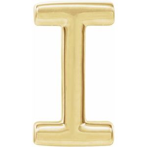 14K Yellow Single Initial I Earring Siddiqui Jewelers