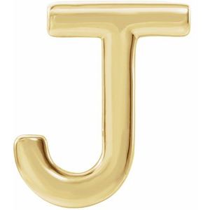 14K Yellow Single Initial J Earring Siddiqui Jewelers