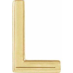 14K Yellow Single Initial L Earring Siddiqui Jewelers