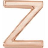 14K Rose Single Initial Z Earring Siddiqui Jewelers