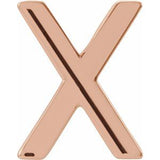 14K Rose Single Initial X Earring Siddiqui Jewelers