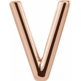 14K Rose Single Initial V Earring Siddiqui Jewelers