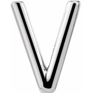 Platinum Single Initial V Earring Siddiqui Jewelers