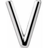 14K White Single Initial V Earring Siddiqui Jewelers