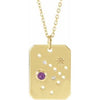 14K Yellow Natural Amethyst & .01 Natural Diamond Sagittarius Constellation 16-18" Necklace Siddiqui Jewelers