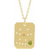 14K Yellow Natural Peridot & .01 Natural Diamond Gemini Constellation 16-18" Necklace Siddiqui Jewelers