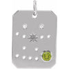 Platinum Natural Peridot & .01 Natural Diamond Gemini Constellation Pendant Siddiqui Jewelers