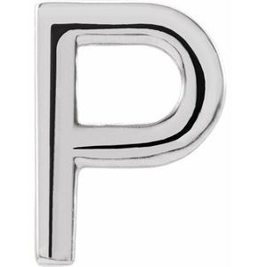 Sterling Silver Single Initial P Earring Siddiqui Jewelers