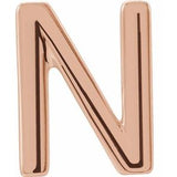 14K Rose Single Initial N Earring Siddiqui Jewelers