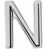 Platinum Single Initial N Earring Siddiqui Jewelers