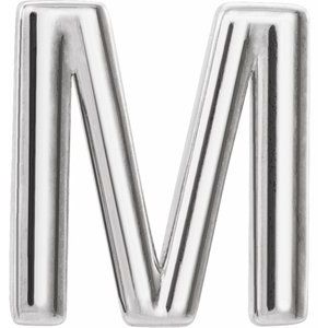 14K White Single Initial M Earring Siddiqui Jewelers