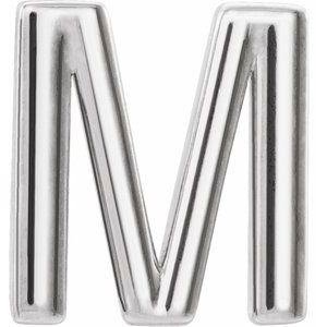 Sterling Silver Single Initial M Earring Siddiqui Jewelers