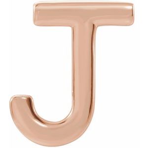 14K Rose Single Initial J Earring Siddiqui Jewelers