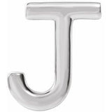 Platinum Single Initial J Earring Siddiqui Jewelers