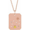 14K Rose Natural Citrine & .01 Natural Diamond Leo Constellation 16-18" Necklace Siddiqui Jewelers