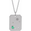 Platinum Natural Green Chrysoprase & .01 Natural Diamond Libra Constellation 16-18" Necklace Siddiqui Jewelers