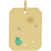 14K Yellow Natural Green Chrysoprase & .01 Natural Diamond Libra Constellation Pendant Siddiqui Jewelers