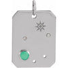 Sterling Silver Natural Green Chrysoprase & .01 Natural Diamond Libra Constellation Pendant Siddiqui Jewelers