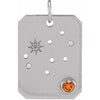 Sterling Silver Natural Spessartite Garnet & .01 Natural Diamond Virgo Constellation Pendant Siddiqui Jewelers