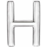 14K White Single Initial H Earring Siddiqui Jewelers