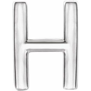 Sterling Silver Single Initial H Earring Siddiqui Jewelers