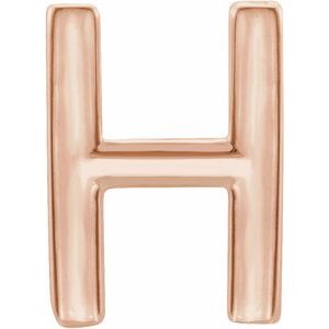 14K Rose Single Initial H Earring Siddiqui Jewelers