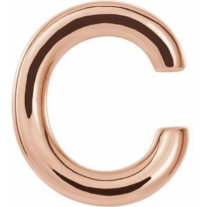 14K Rose Single Initial C Earring Siddiqui Jewelers