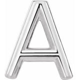 Platinum Single Initial A Earring Siddiqui Jewelers