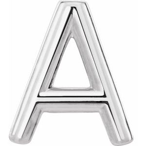 Sterling Silver Single Initial A Earring Siddiqui Jewelers