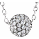 14K White 3/8 CTW Diamond Pavé 6 mm Ball 16-18" Necklace-Siddiqui Jewelers