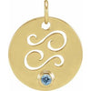14K Yellow Natural Aquamarine Cancer Zodiac Pendant Siddiqui Jewelers