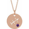 14K Rose Natural Amethyst Sagittarius Zodiac 16-18" Necklace
 Siddiqui Jewelers