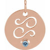 14K Rose Natural Aquamarine Cancer Zodiac Pendant Siddiqui Jewelers