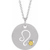 Platinum Natural Citrine Leo Zodiac 16-18" Necklace Siddiqui Jewelers