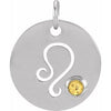 14K White Natural Citrine Leo Zodiac Pendant Siddiqui Jewelers