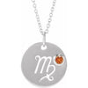 Sterling Silver Natural Spessartite Garnet Virgo Zodiac 16-18" Necklace Siddiqui Jewelers