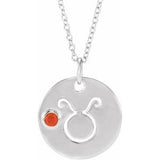 Platinum Natural Mexican Fire Opal Taurus Zodiac 16-18" Necklace Siddiqui Jewelers