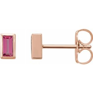 14K Rose Pink Tourmaline Bezel-Set Earrings-Siddiqui Jewelers
