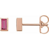 14K Rose Natural Pink Tourmaline Bezel-Set Earrings Siddiqui Jewelers