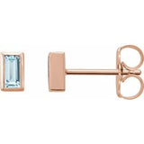 14K Rose Natural Sky Blue Topaz Bezel-Set Earrings Siddiqui Jewelers